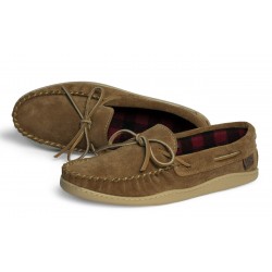 "Moccasins, 8 hole collar, plaide wool lined nat k sole" Laurentian Chief Moccasins