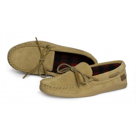 Moccasins, 8 hole collar, plaide wool lined nat k sole Laurentian Chief Moccasins