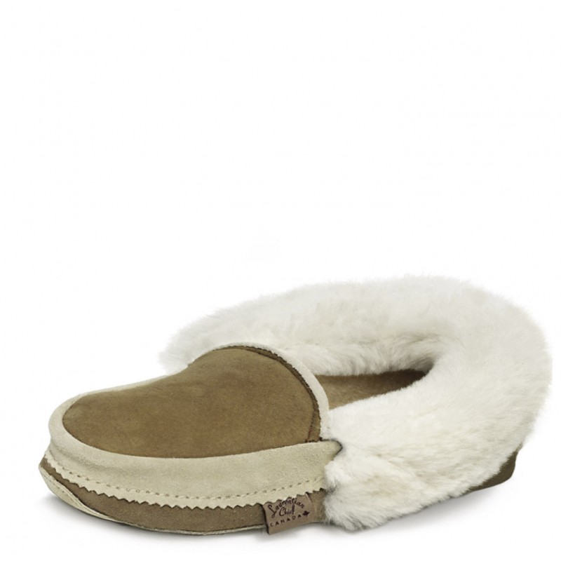 "Laurentian Chief Sheepskin trimmed, padded sole, reversed sheepskin" Laurentian Chief Fur Slipper