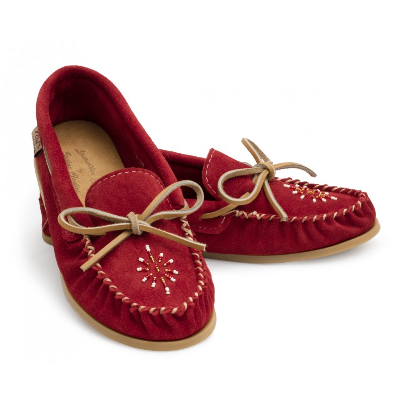 "Moccasins, single lacing, 8 hole kabir, insole, natural ribb sole, beaded" Laurentian Chief Moccasins